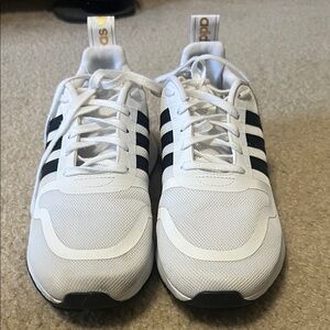 Adidas Classic White Sneakers with Black Stripes